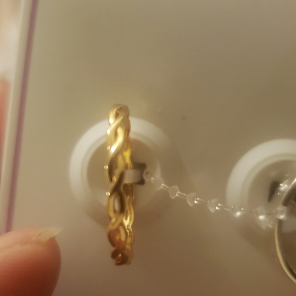 Cubic Zirconia 18K Gold Over Brass Ring Set (2Fer) - Picture 3 of 8